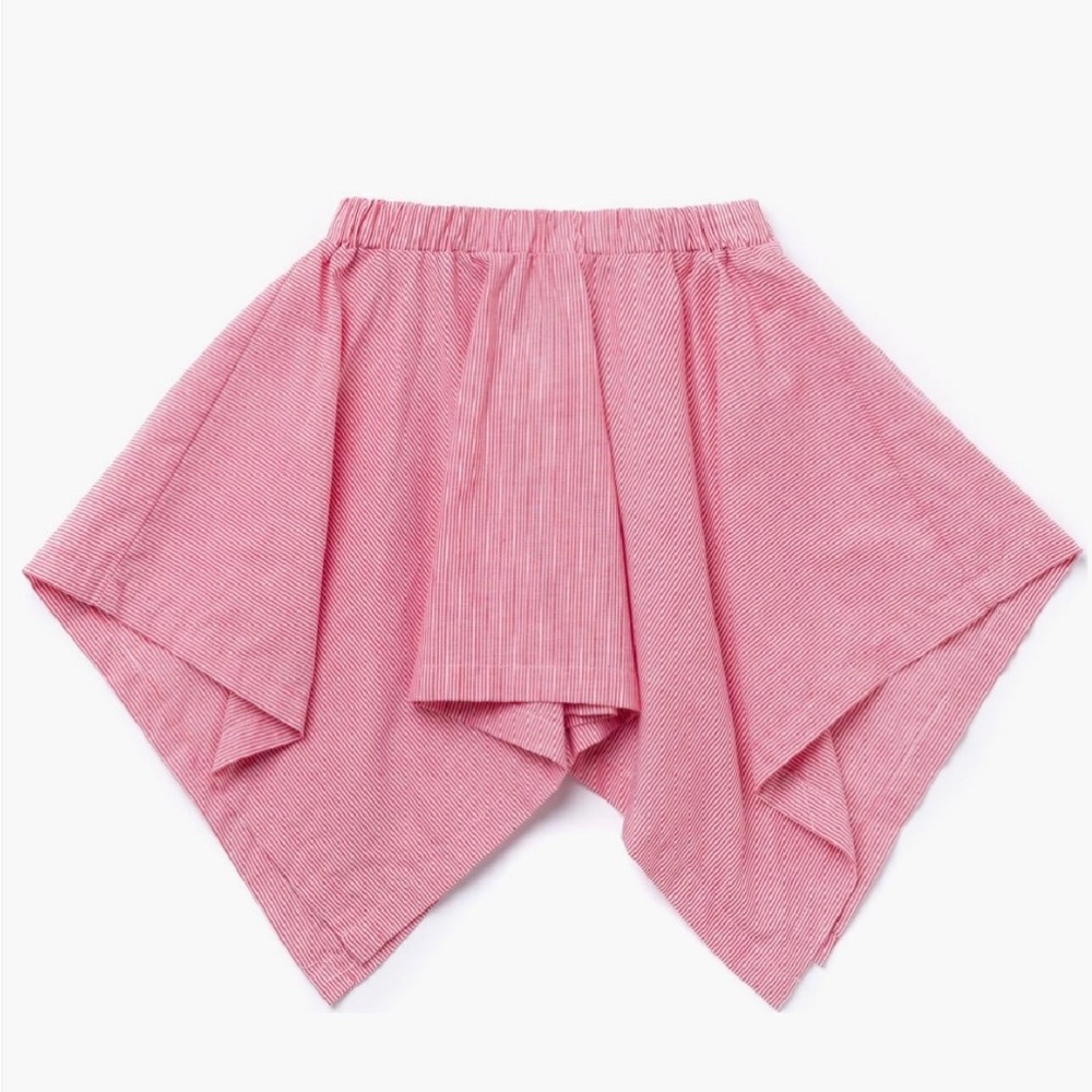 Girls Omamimini striped Asymmetrical Skater Mini Skirt